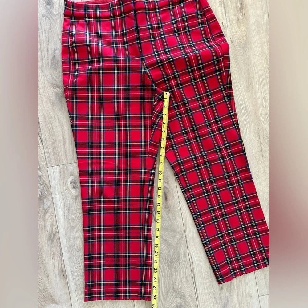 J. Crew Vibrant Holiday Red Plaid Suit (Trousers & Blazer)